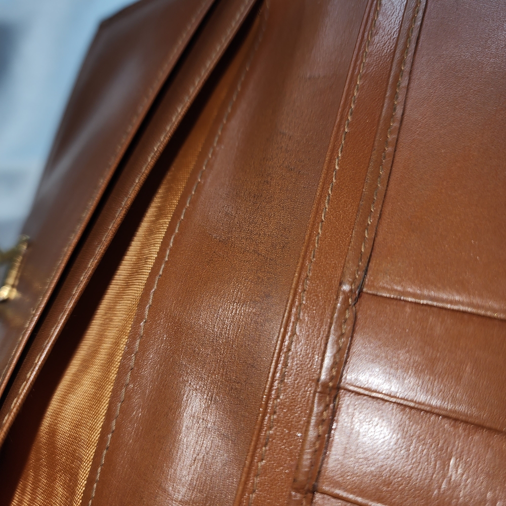 Gucci Vintage Brown Leather Horsebit Clasp Wallet W/ Dustbag & Gold Chain Strap - Picture 14 of 14